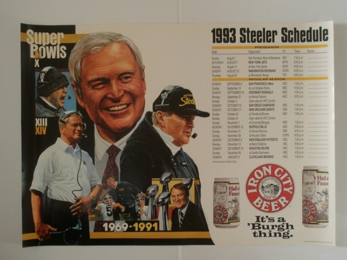 PITTSBURGH STEELERS Poster CHOICE Lambert SCHEDULE Bradshaw Harris Beer ORIGINAL - Picture 13 of 29