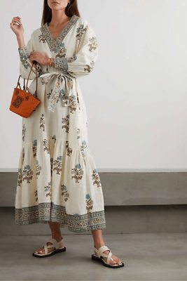 chinese dress ladies Prosperina Gemma Maxi Dress In Multi Print Linen Blend main image 0
