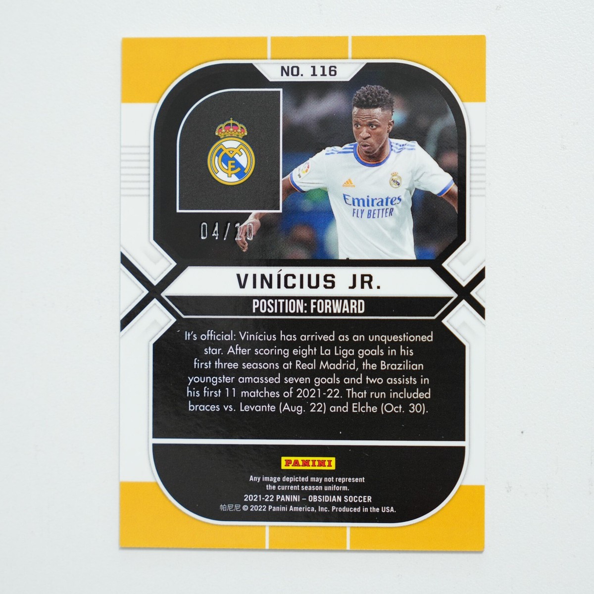 その他 Vinicius JR Panini Obsidian Purple/65 RC Amazon.com: 2022-23 Panini La Liga Select Purple Mojo #75