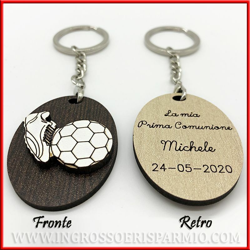 Portachiavi Calcio Scarpa Pallone Maglietta In Metallo Satinato
