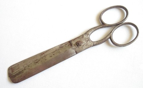 ANTIQUE BULGARIAN IRON HAND FORGED LARGE SCISSORS 13" - Picture 2 of 11