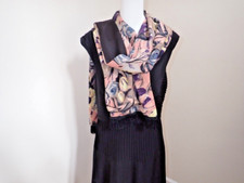 Vintage 12" x 72" Double sided Scarf with Fringe