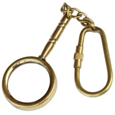 Tiny Explorer Genuine Brass Magnifying Glass Keychain