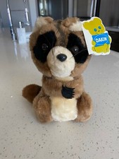DAKIN VINTAGE PLUSH STUFFED ANIMAL ROOKIE RACCOON BROWN 31-1433 NOS NEW TAGS