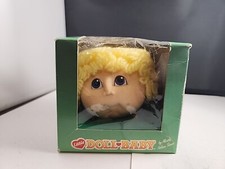Vintage Fibre Craft Materials Little Doll Baby Head,Short Blonde Hair Blue Eye