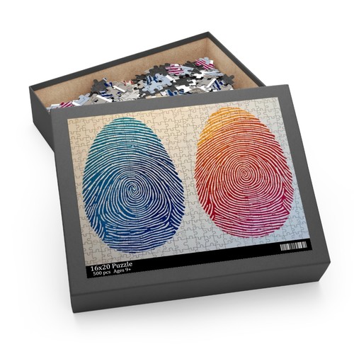 Colorful Fingerprint Puzzle, 500-piece, Gift for Kids & Adults - 第 1/3 張圖片