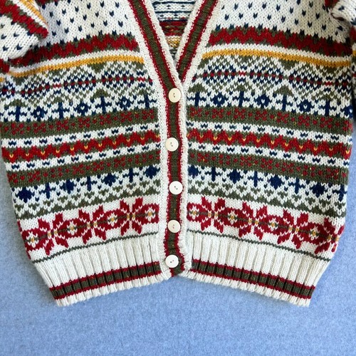 VTG Allison Smith Cardigan Women Medium Colourful Knit Grandpa Grunge 90s - Picture 3 of 9