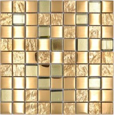 Piastrelle IN Vetro A Mosaico Oro Combinazione Specchio Küchenwand 10 Opaco