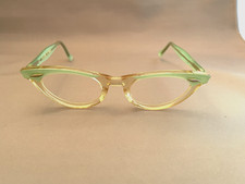 Cat Eye Glasses 1950s US Vintage Blue/Green Aqua American Optical