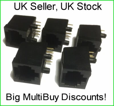 RJ45 Socket PCB Mount - Pack of 5 - UK Seller - UK Stock - Big MultiBuy Discount - Image 1 of 2