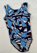 PLUM PracticeWear LEOTARD Gymnastics AZULE STAINED GLASS Blue GK Similar SZ: AS
