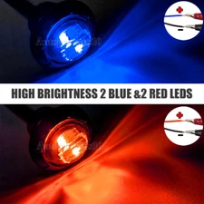 3/4" 12V Marker Lights LED Truck Trailer Round Side Bullet Light Dual Color Lamp