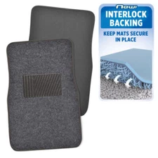 Carpet Floor Mats Universal Full Set Front Rear Driver Passenger Seat Dark Gray