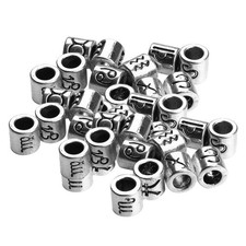 60x Alloy 12 Constellation Large Hole Bead For DIY Bracelet