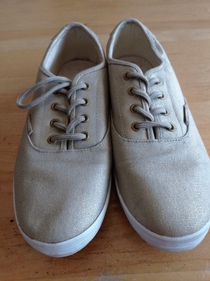 Kappa Damen Sneaker Low Top Textil Goldfarben EU 41 Schnürung Gummisohle