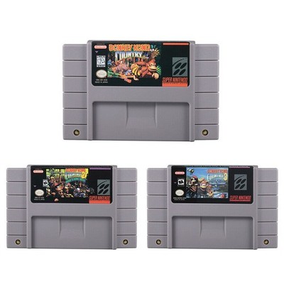 New Donkey Kong Country Cartridge Classic Super Game Card Nintendo SNES Console