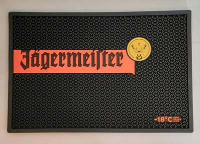 Jägermeister Barmatte, Abtropfmatte, schwarz, Logo gold,  Bar, Neu