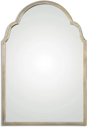 Brayden Silver Champagne Arch Wall Mirror - Elegant 20" W x 30" H Design - Picture 1 of 5