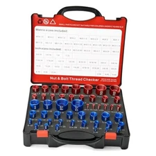 50 Pcs Nut and Bolt Thread Checker (27 Standard 50 Thread Checker with Toolbox