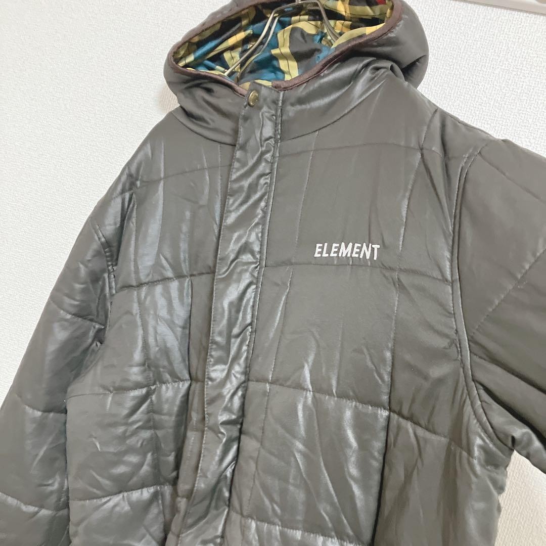 Reversible ELEMENT batting jacket check brown L - image 6