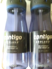 LOF OF 2  CONTIGO 32 oz Ashland Water Bottle w/ AutoSpout Lid - Blue   FREE S/H