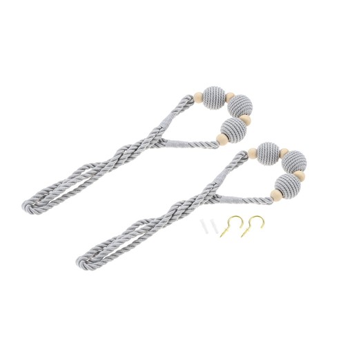 2Pc Wood Bead Curtain Tieback Holdbacks for Bedroom Wall Decoration 85cm/33.46in - Picture 10 of 20