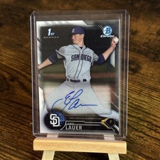 2016 Bowman Chrome Eric Lauer Auto Rookie Card RC #CDA-EL Blue Jays . rookie card picture