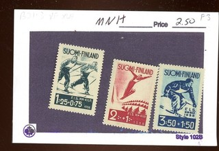stamp Finland lot of 3 skiing
