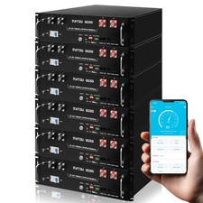 48V 100Ah LiFePO4 Battery Lithium 5.12kWh Server Rack Battery 3U Wi-Fi Bluetooth