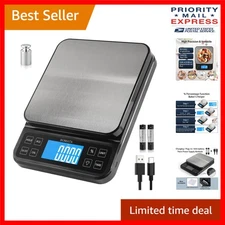High Precision 11lb Kitchen Scale with % Function & USB Rechargeable LCD