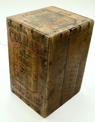 Vintage Colman's Mustard Werbekiste aus Holz (um 1910)