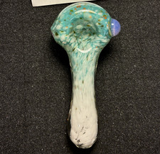 Thick Glass Pipe White & Blue ๐บ๐ธ Made In USA ๐บ๐ธ Fast Shipping