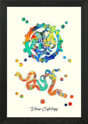 Virus Cytology Framed Wall Art Poster Canvas Print Picture