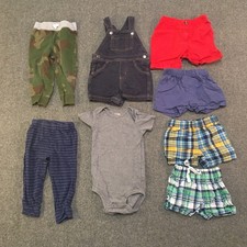 Baby Boy 12 Months Clothing Lot 8x Pieces Bulk Summer Overall Camo Outdoor