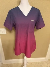 Figs Women’s Catarina One Pocket Scrub, Technical Collection, M, Purple To Pink