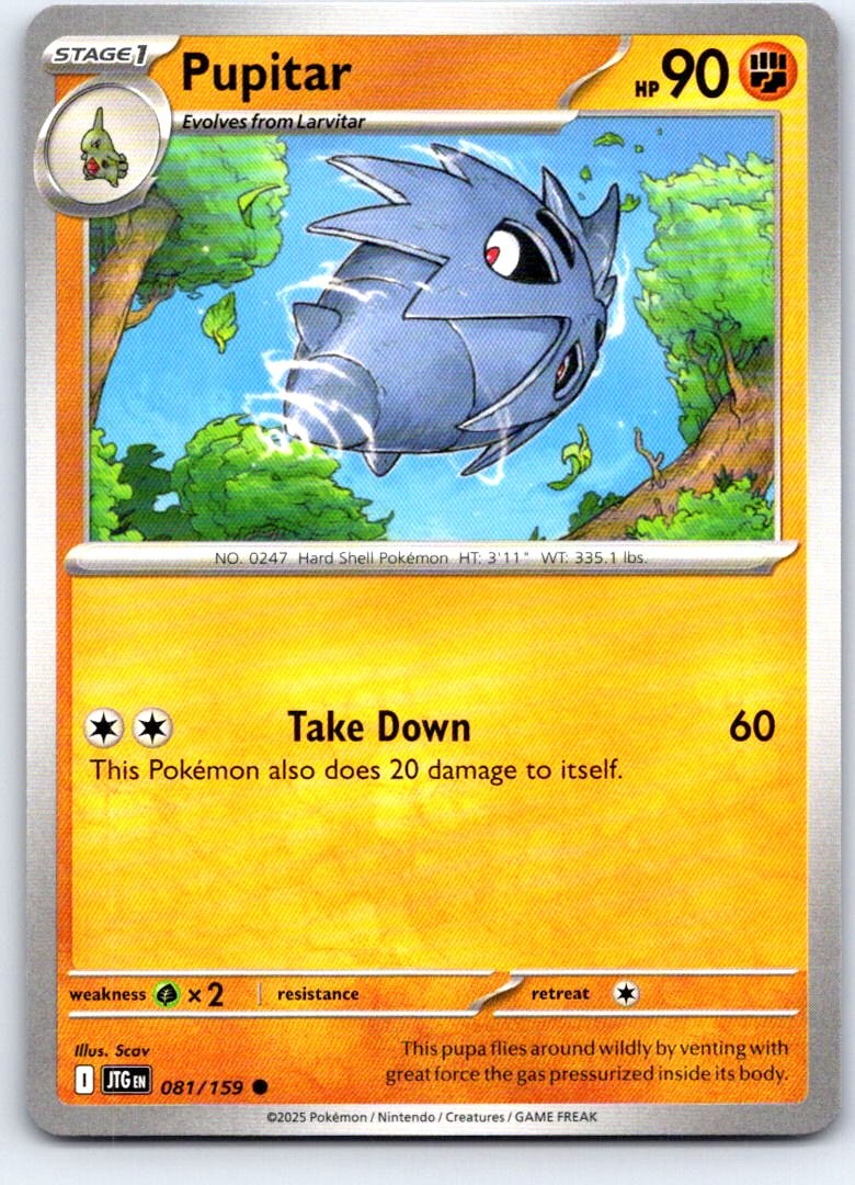 Pupitar 081/159 Common Journey Together Pokemon Near Mint