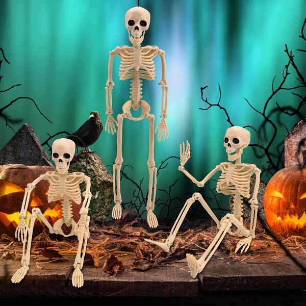Deko Skelett 3 StüCk 40Cm Beweglich Halloween Klein FüR Spukhaus Party Deko-image