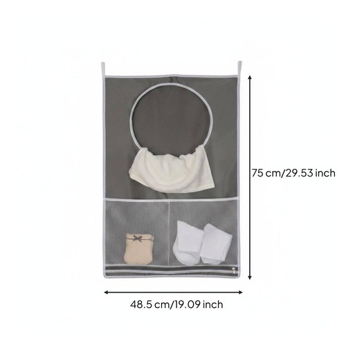 Hanging Laundry Hamper Space Saving over Door Laundry Bag Wide Opening - Afbeelding 10 van 10