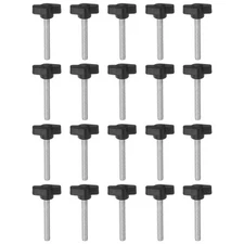 HARFINGTON 20pcs Tee Wing Thumb Screws M6 x 50mm Standard Male Thread Plastic