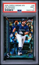 2025 Topps Chrome Update CAL RALEIGH Black Lava Refractor /10 #45 PSA 9