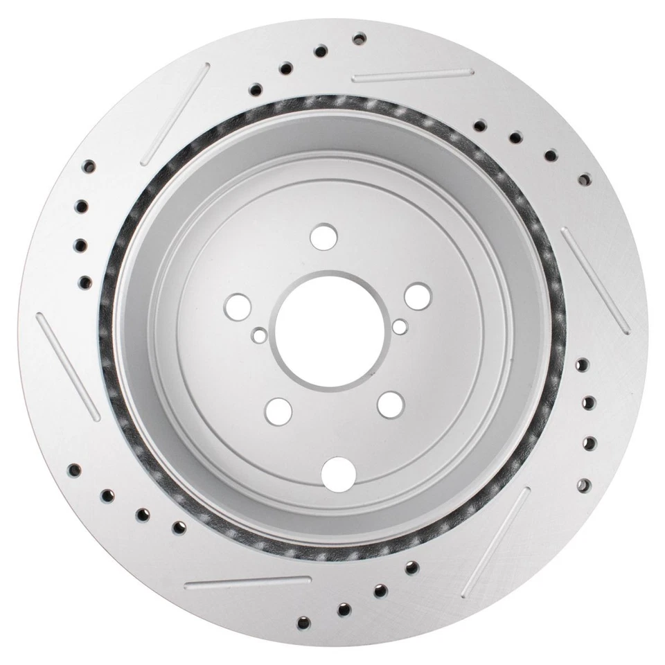 Performance Rear Drilled Slotted Coated Brake Rotor Set for Toyota Subaru - Image 3 of 4