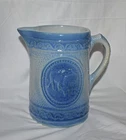 antique Grazing Cows Salt Glaze Stoneware Pitcher HULL dairy pitcher jug EX+