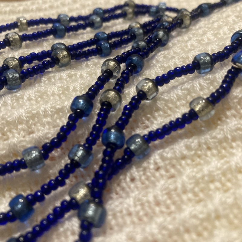 Long Petite Murano Bead Infinity Necklace 46”