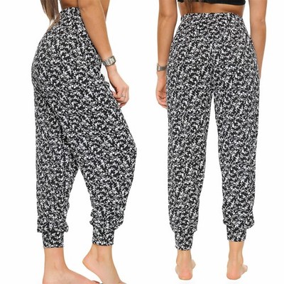 Women Mono Flower Printed Alibaba Hareem Trousers