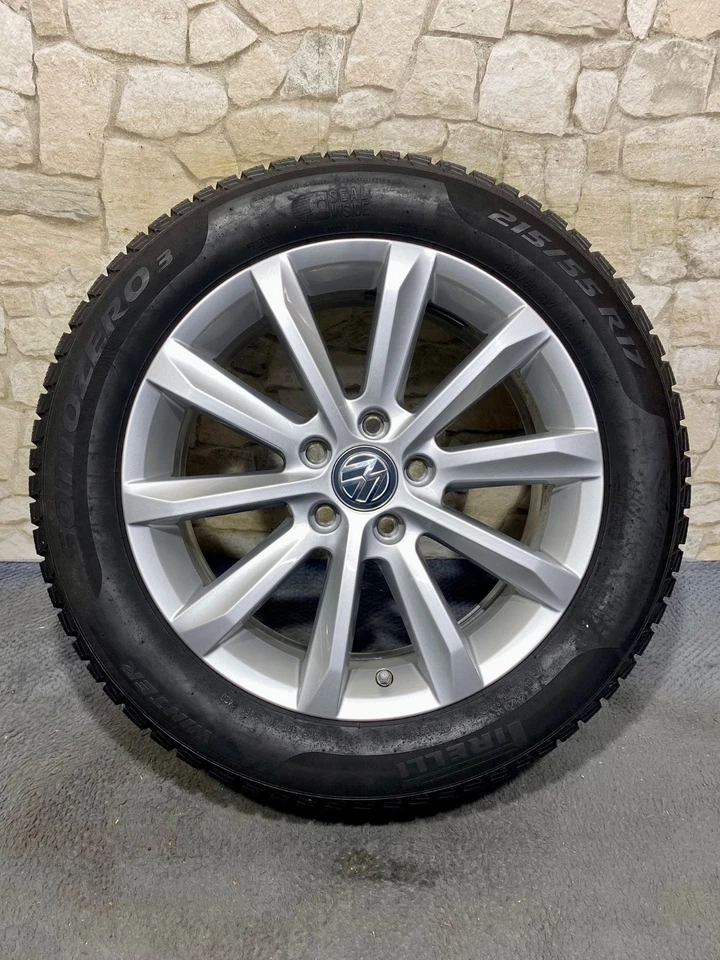 Original VW Passat B8 3G Helsinki 17 Zoll Felgen Winterreifen 215/55 R17 Pirelli - Bild 3 von 4