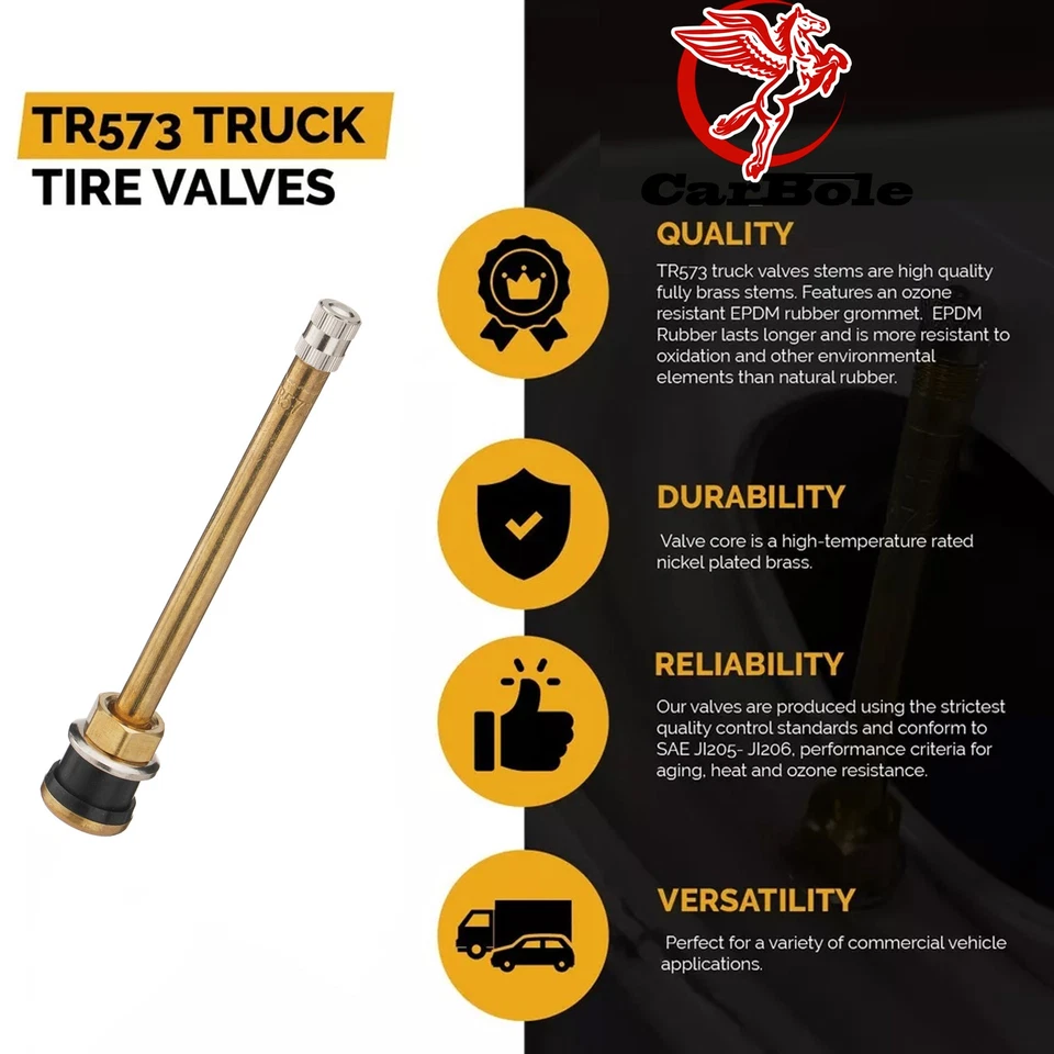 Комплект из 100 колес штока клапана шины грузовика TR573 22,5/24,5 для обода Φ.625 дюйма.L: 4,527 дюйма - Изображение 4 из 4