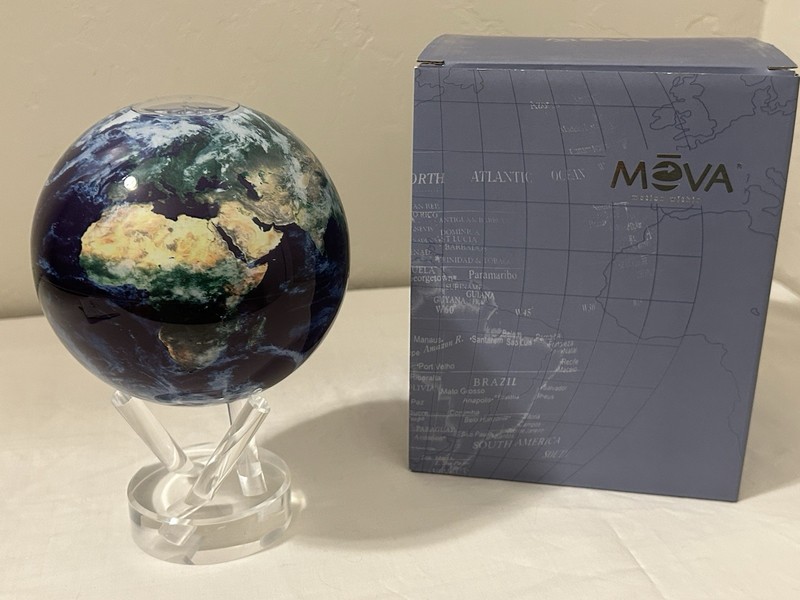 MOVA Self Rotating Globe Earth Tabletop Modern Powered By Light Acrylic Base