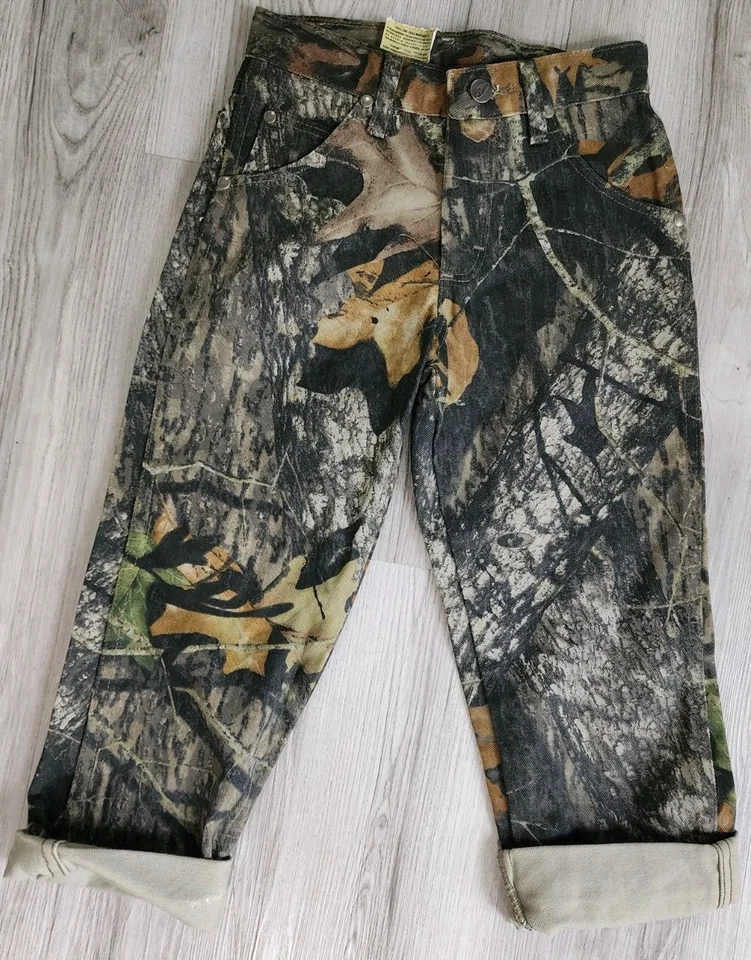 Vtg Boys 8 Reg Wrangler Pro Gear Jeans Realtree Camo Hunting Pants 24x 22" - Image 3 of 4
