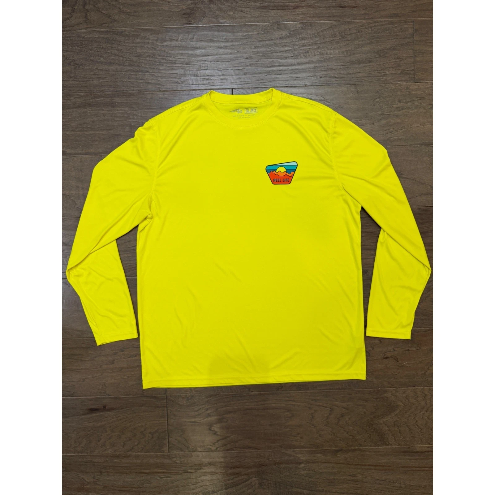 Reel Life Mens XL Performance Long Sleeve Fishing Shirt Yellow CUV01-1235-734