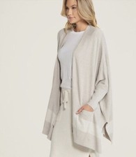Barefoot Dreams CozyChic Lite Cliffside Wrap Cardigan Silver/Pearl One Size